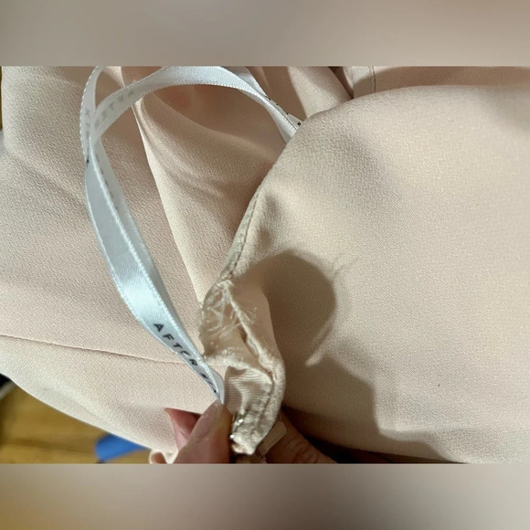 After Six One-Shoulder Draped Cowl-Neck Maxi Dress - 6849 Cameo - Picture 8 of 11